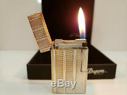 Rare Vintage Working ST Dupont Lighter Silver Plated Ligne France / Original Box