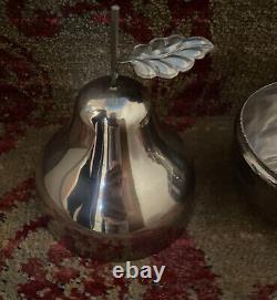 Rare Vintage silver Plated Large Pear Shaped trinket Box