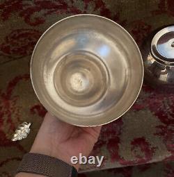 Rare Vintage silver Plated Large Pear Shaped trinket Box