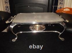 Rare William Suckling Silver Plated Warmer Stand + Aluminium Tray Top 1492