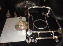 Rare William Suckling Silver Plated Warmer Stand + Aluminium Tray Top 1492