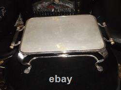 Rare William Suckling Silver Plated Warmer Stand + Aluminium Tray Top 1492
