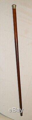 Rare antique wood nickel plate silver multi functional hidden shot flask cane