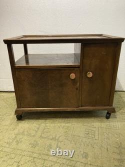 Rare vintage serving trolley with some original silver cutlery Bremer silverware