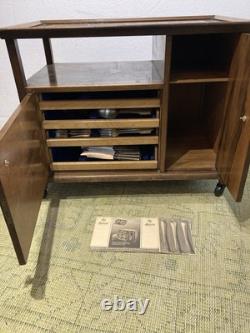 Rare vintage serving trolley with some original silver cutlery Bremer silverware