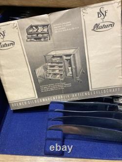 Rare vintage serving trolley with some original silver cutlery Bremer silverware