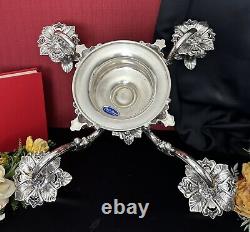 Reed & Barton Epergne #166 Silver Plated Candle Holder Original 5 Glass Liners