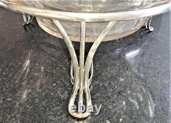 Regency Crystal Cut Punch Bowl on Sheffield Silver Plated Stand /Elkington Ladle