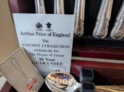 Retro Canteen Silver Plated Cutlery Arthur Price County Collection 50 Pce