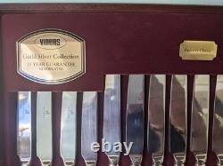 Retro Canteen Silver Plated Cutlery Viners Dubarry Classic 58 Pce Complete