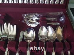 Retro Canteen Silver Plated Cutlery Viners Dubarry Classic 58 Pce Complete