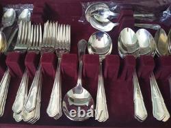 Retro Canteen Silver Plated Cutlery Viners Dubarry Classic 58 Pce Complete