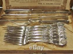 Rogers LA VIGNE 12pc. Flatware in Original Case with Certificate Silverplate 1908