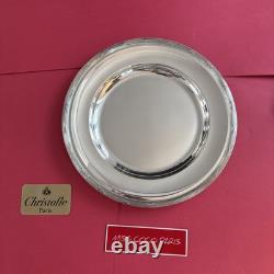 Round Plate Christofle Rubans 35CM Very Good Condition Silver Plated Metal