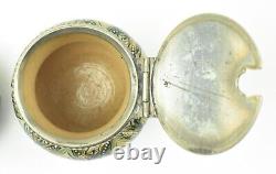 Royal Doulton Lambeth Cruet Set Silver Plated tops by Emily H Hawksby Circa 1883
