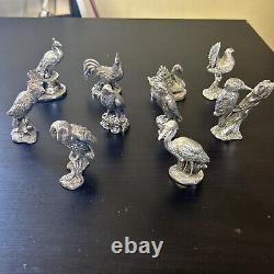 Royal Hampshire Art Foundry Silver Plated Bird Sculpture Figurines Bundle X10