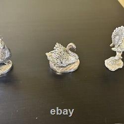 Royal Hampshire Art Foundry Silver Plated Bird Sculpture Figurines Bundle X10