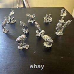 Royal Hampshire Art Foundry Silver Plated Bird Sculpture Figurines Bundle X10