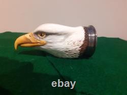 Royale Stratford Bald Eagle Head Stirrup Cup Silver Plate Bevel with COA
