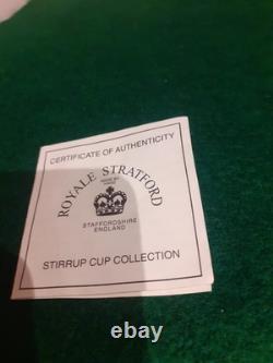 Royale Stratford Bald Eagle Head Stirrup Cup Silver Plate Bevel with COA