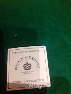 Royale Stratford Beagle Head Stirrup Cup Silver Plate Bevel with Certificate