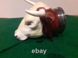 Royale Stratford Bulls Head Stirrup Cup Silver Plate Bevel