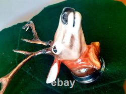 Royale Stratford Stags Head Stirrup Cup Silver Plate Bevel with Certificate