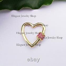 Ruby Carabiner Heart Lock Finding 925 Silver Yellow Gold Plated Clasp Jewelry