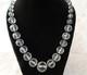 SENSATIONAL ART DECO GRADUATED ROCK CRYSTAL NECKLACE black onyx glass rondelles
