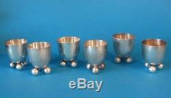 SET OF 6 GERMAN SILVER PLATED EGG CUPS by de groot FOR WMF ART DECO 1930