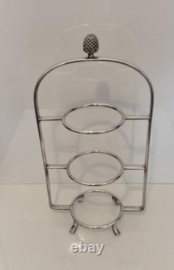 SILVER PLATED THREE TIER CAKE STAND Gainsborough of Birmingham 1950s