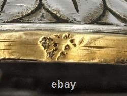 SMALL ANTIQUE SILVER PLATED BRONZE CLASSICAL MALE FIGURINE / STATUE c1900