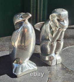 Sandoz Christofle Gallia Art Deco Monkey Salt And Pepper Shaker