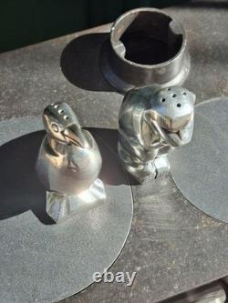 Sandoz Christofle Gallia Art Deco Monkey Salt And Pepper Shaker