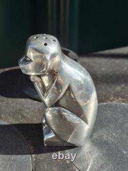 Sandoz Christofle Gallia Art Deco Monkey Salt And Pepper Shaker