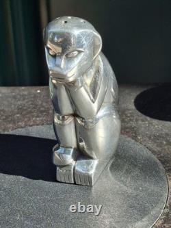 Sandoz Christofle Gallia Art Deco Monkey Salt And Pepper Shaker