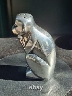 Sandoz Christofle Gallia Art Deco Monkey Salt And Pepper Shaker