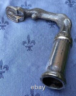 Scarce Good Detail Antique Silver Plated Horse Fetlock & Hoof Walking Cane Top