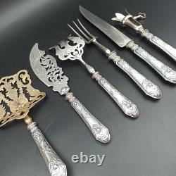 Service Forks Silver Plated Art Nouveau Orchid Punch Minerva To Serve