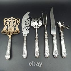 Service Forks Silver Plated Art Nouveau Orchid Punch Minerva To Serve