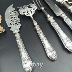 Service Forks Silver Plated Art Nouveau Orchid Punch Minerva To Serve