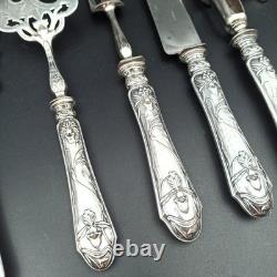 Service Forks Silver Plated Art Nouveau Orchid Punch Minerva To Serve