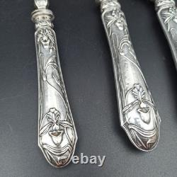 Service Forks Silver Plated Art Nouveau Orchid Punch Minerva To Serve