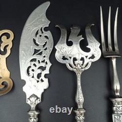 Service Forks Silver Plated Art Nouveau Orchid Punch Minerva To Serve