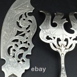 Service Forks Silver Plated Art Nouveau Orchid Punch Minerva To Serve