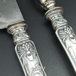 Service Forks Silver Plated Art Nouveau Orchid Punch Minerva To Serve