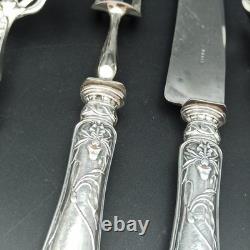 Service Forks Silver Plated Art Nouveau Orchid Punch Minerva To Serve