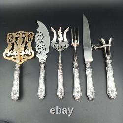 Service Forks Silver Plated Art Nouveau Orchid Punch Minerva To Serve