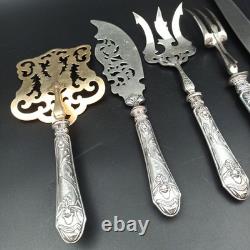 Service Forks Silver Plated Art Nouveau Orchid Punch Minerva To Serve