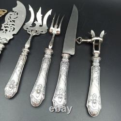 Service Forks Silver Plated Art Nouveau Orchid Punch Minerva To Serve